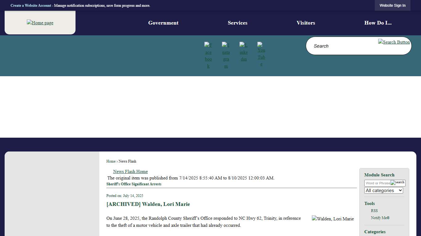 News Flash • Randolph County, NC • CivicEngage